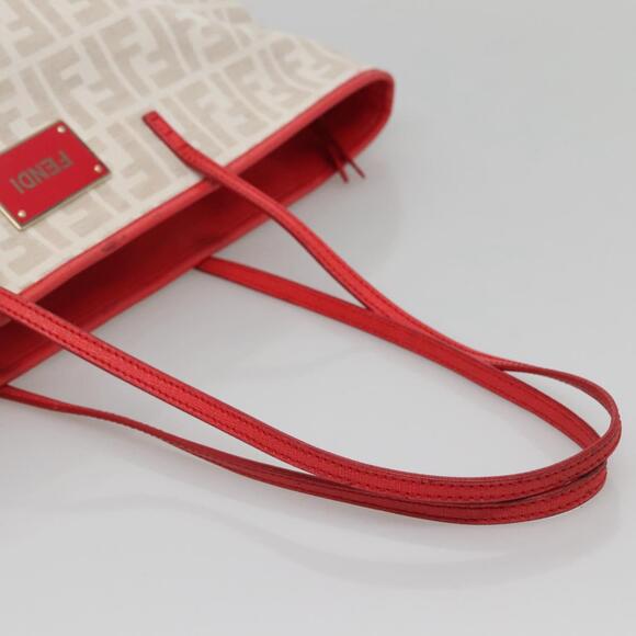 FENDI Zucca Canvas Tote Bag Pvc White Gold - Picture 7 of 12